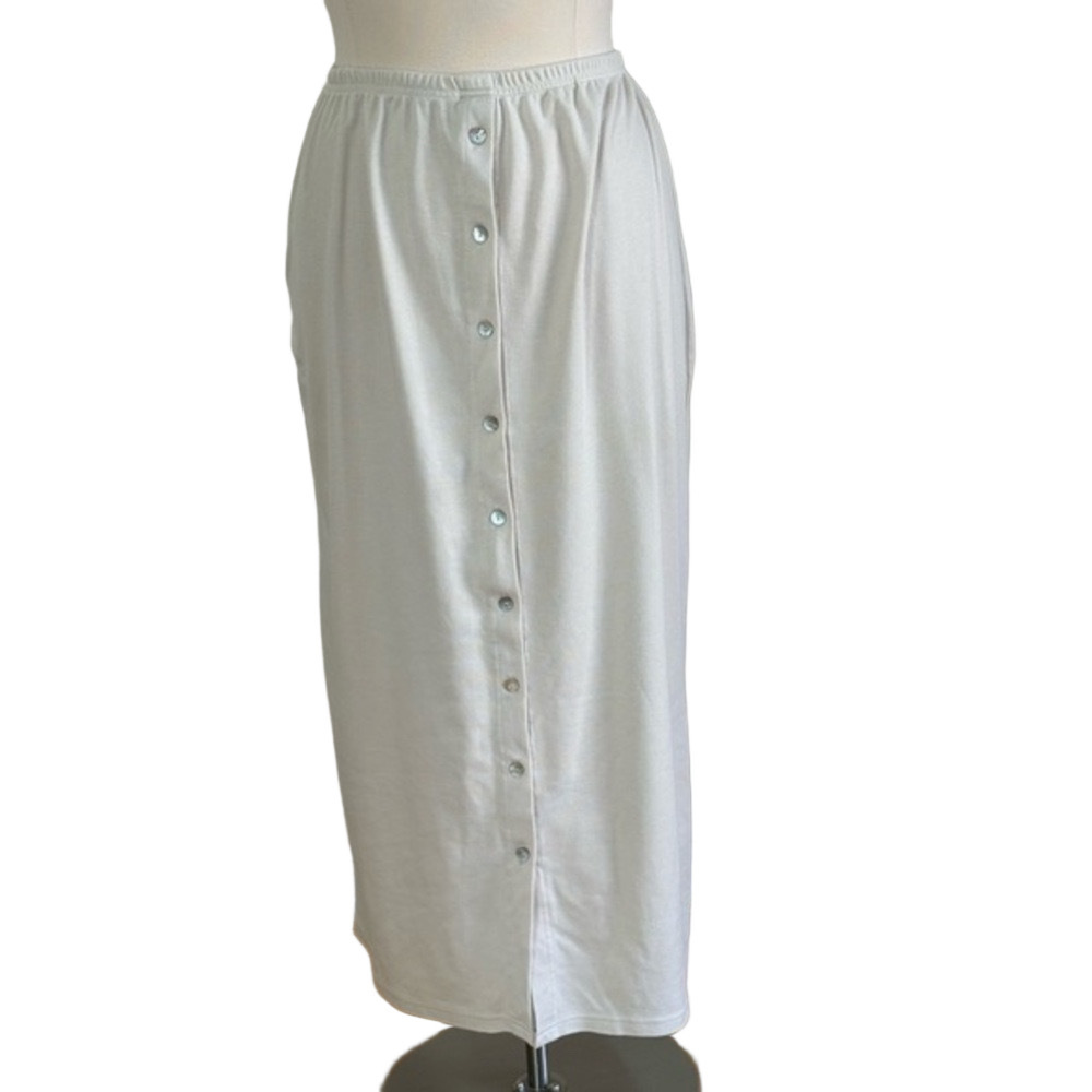 Carole Little Cream Button-Front Maxi Skirt
